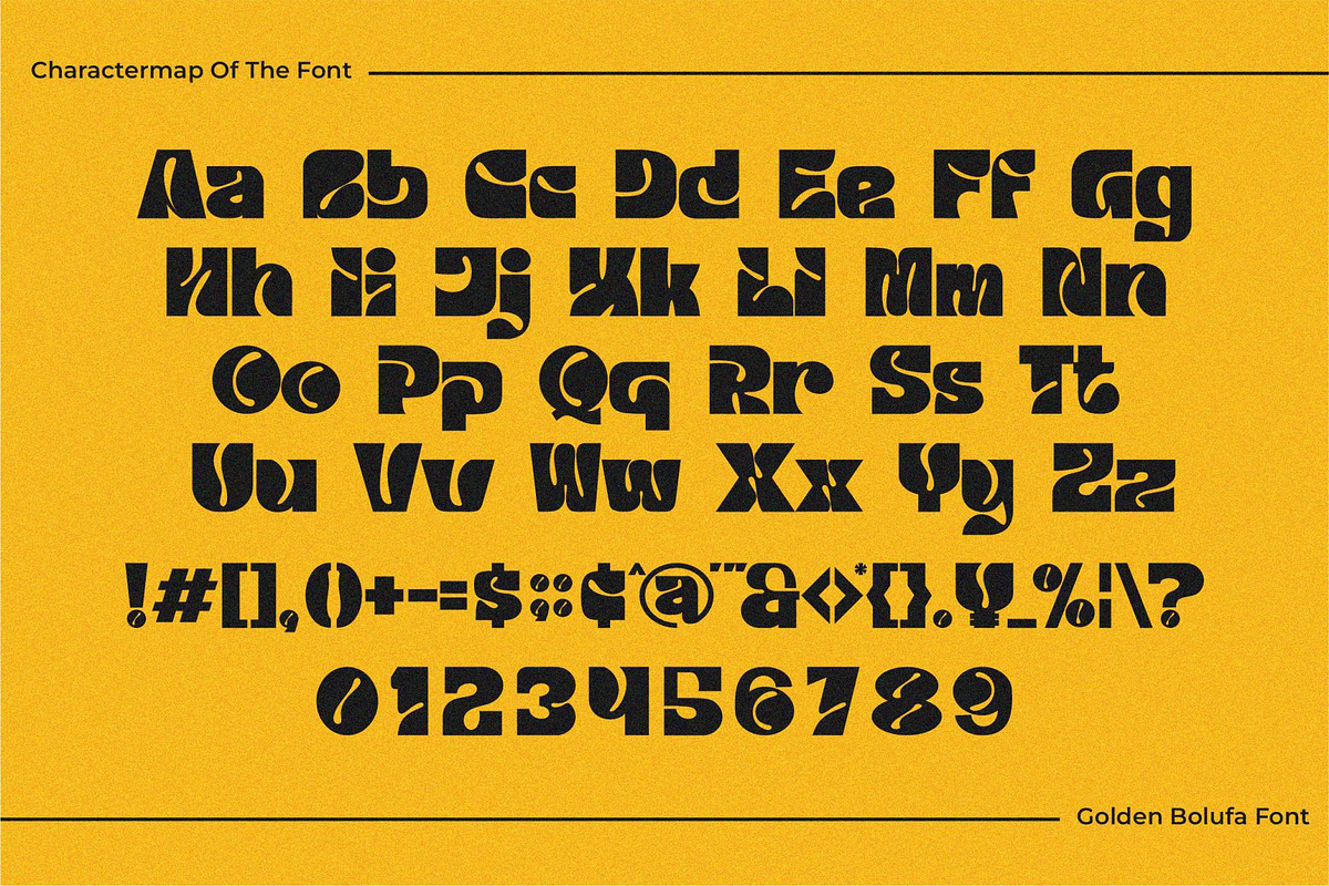 Golden Boluva || Unique Display Font, a Sans Serif Font by Idea Studio (Photo 5 of 5)