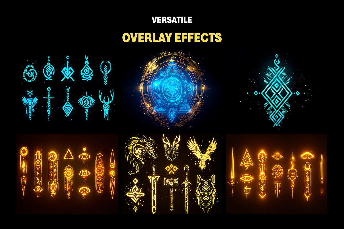 240+ Magic Hieroglyph Overlay Effect, an Object Graphic by Mikel Blazgad (Photo 2 of 11)