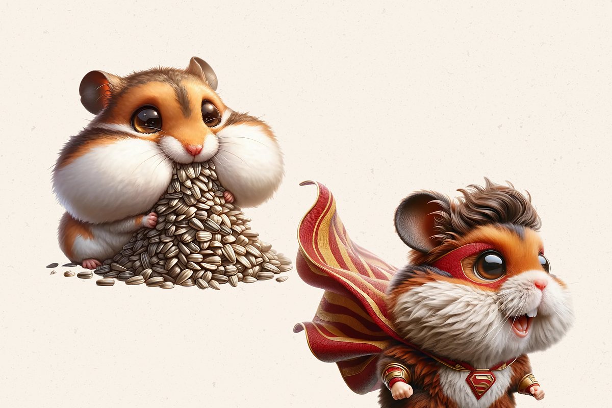 HILARIOUSLY FUNNY HAMSTER CLIPART, an Animal Illustration by Daring Digies (Photo 4 of 8)