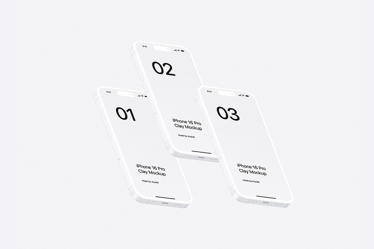 iPhone 16 Pro Clay - 24 Mockups, an iPhone Mockup by Asylab (Photo 36 of 58)