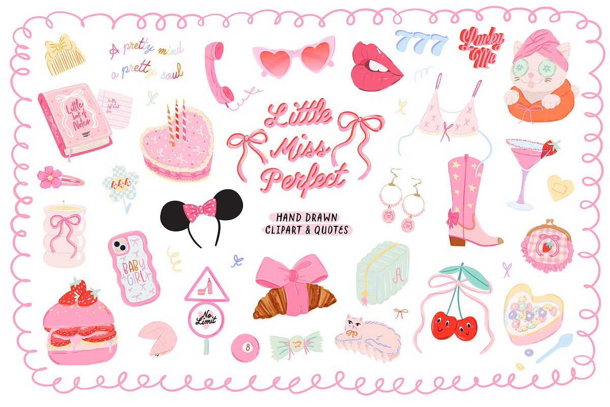 Cute Coquette Girl Aesthetic Clipart, an Object Graphic by Ruslana Lubenets (Photo 1 of 15)