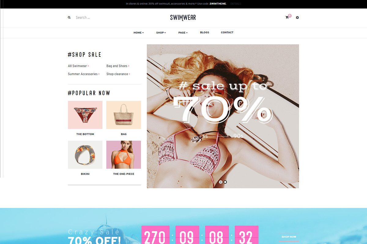Pts Swimwear Best Bikini Prestashop, a Bootstrap Template by Prestabrain (Photo 3 of 6)
