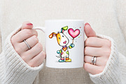 Whimsical Valentine Dog Clipart, an Illustration by designcity5 (Thumbnail 4 of 5)