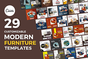 Modern Furniture Canva Flyer Bundle