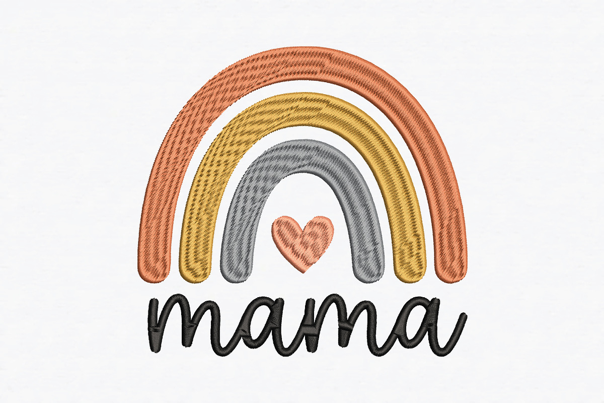 Mama Rainbow Embroidery Design, a Graphic by CraftArtStudio (Photo 1 of 4)