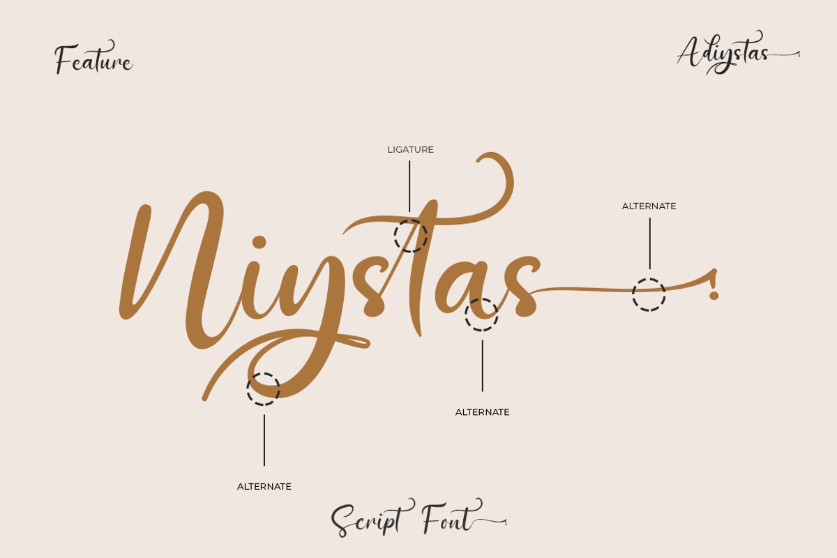 Adiystas, a Script Font by twinstd (Photo 3 of 12)
