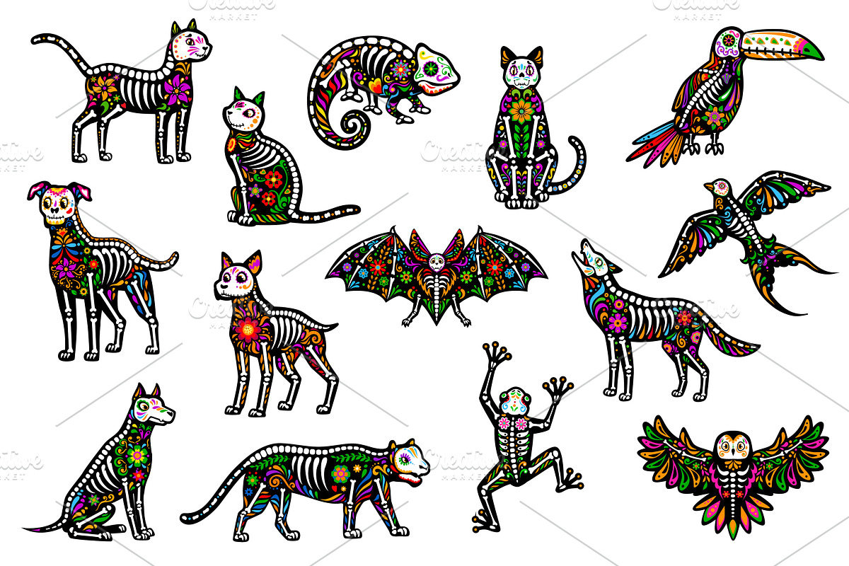 Mexican Day of the Dead skeletons, a Seasonal Illustration by Buch&Bee