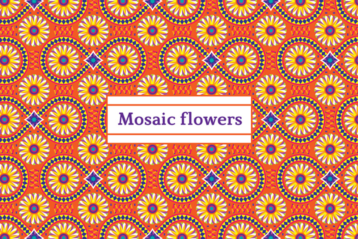 Mosaic flowers—Festive patterns, a Pattern Graphic by Zhurov (Photo 2 of 12)