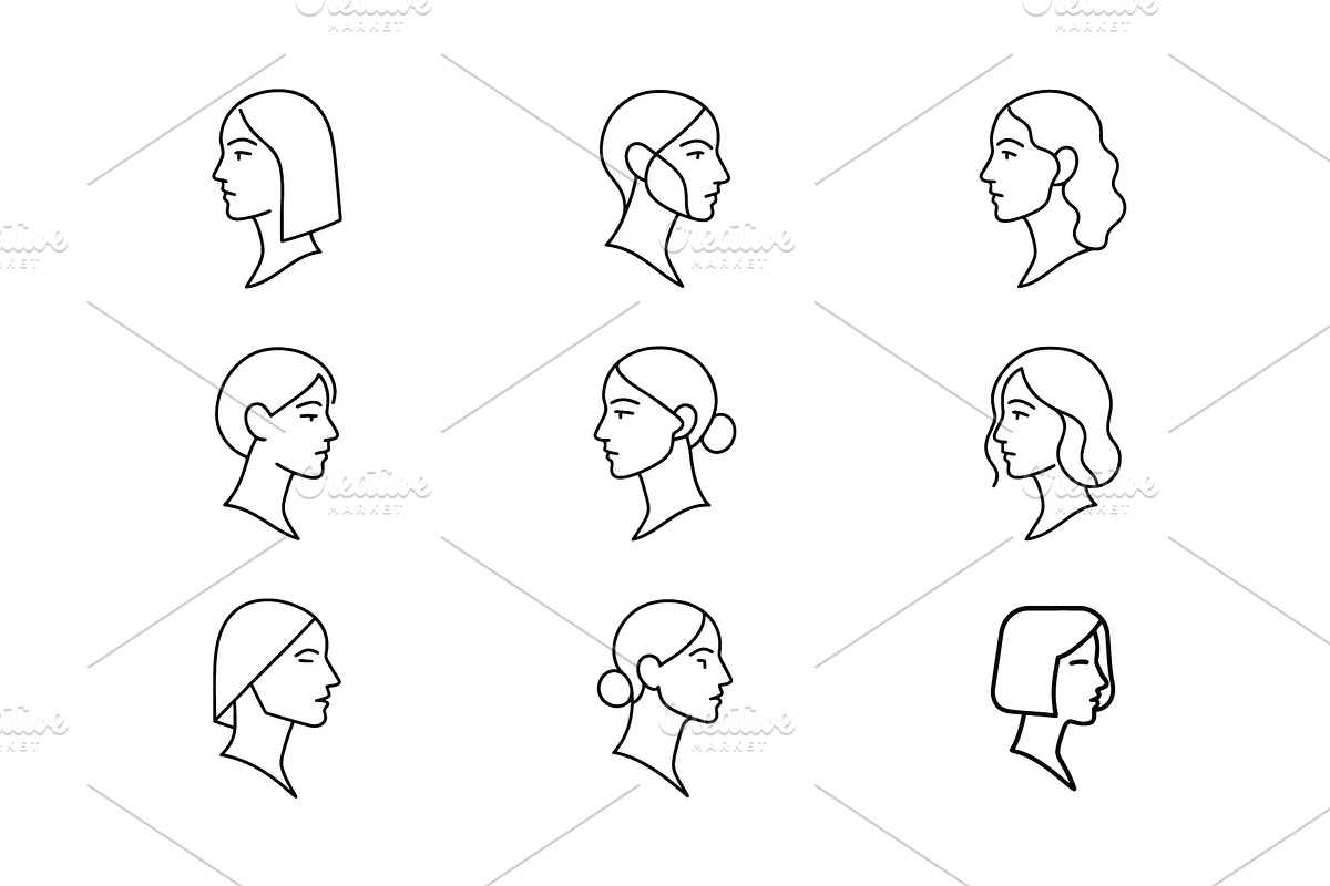 Line Art Women Icons, an Outline Icon by Vectorium Studio (Photo 2 of 2)