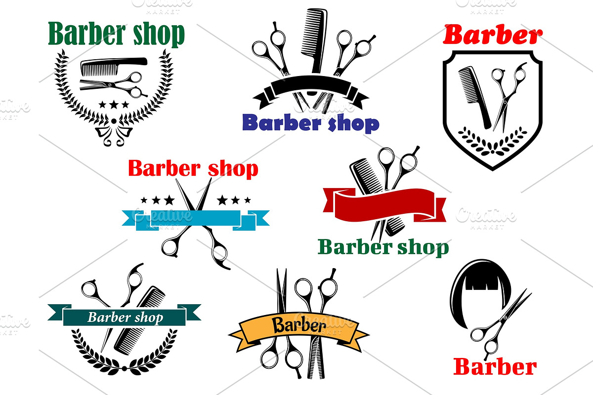 Barber shop signboard designs, a Solid Icon by Vector Tradition (Photo 3 of 3)