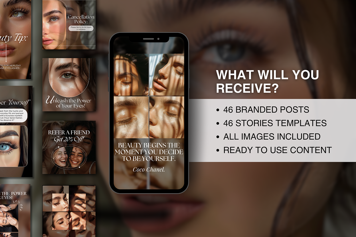 Lash Tech Canva Templates, a Social Media Template by DesignsbyMariaStudio (Photo 2 of 10)