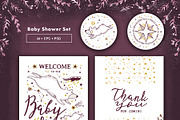 Baby Shower Set • Moon & Stars, an Invitation Template by Yeticrab (Thumbnail 3 of 10)