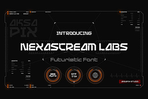 Nexascream Labs - Futuristic Font, a Font by Aksapix Studio