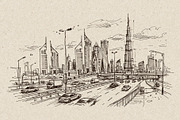 Dubai City Hand Drawn Vectors, a Decorative Illustration by Alara Studio (Thumbnail 8 of 9)