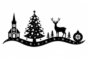 Christmas silhouette illustration, an Illustration by Amazin_art (Thumbnail 14 of 21)
