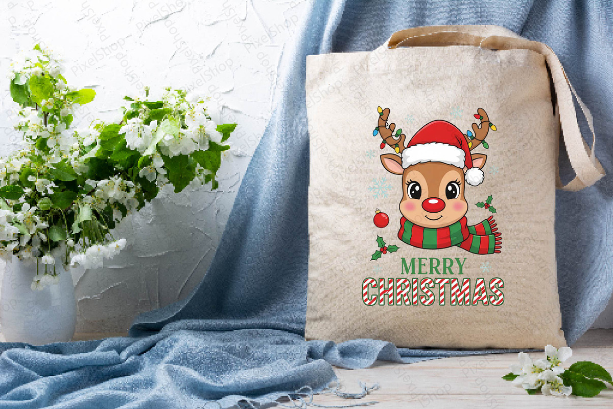 Reindeer Merry Christmas PNG, an Illustration by DreamPrint404 (Photo 4 of 7)