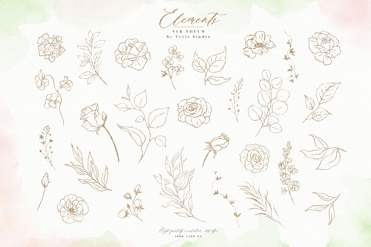 Watercolor Blush Floral Alphabet Set, a Decorative Illustration by Veris Studio (Photo 18 of 24)