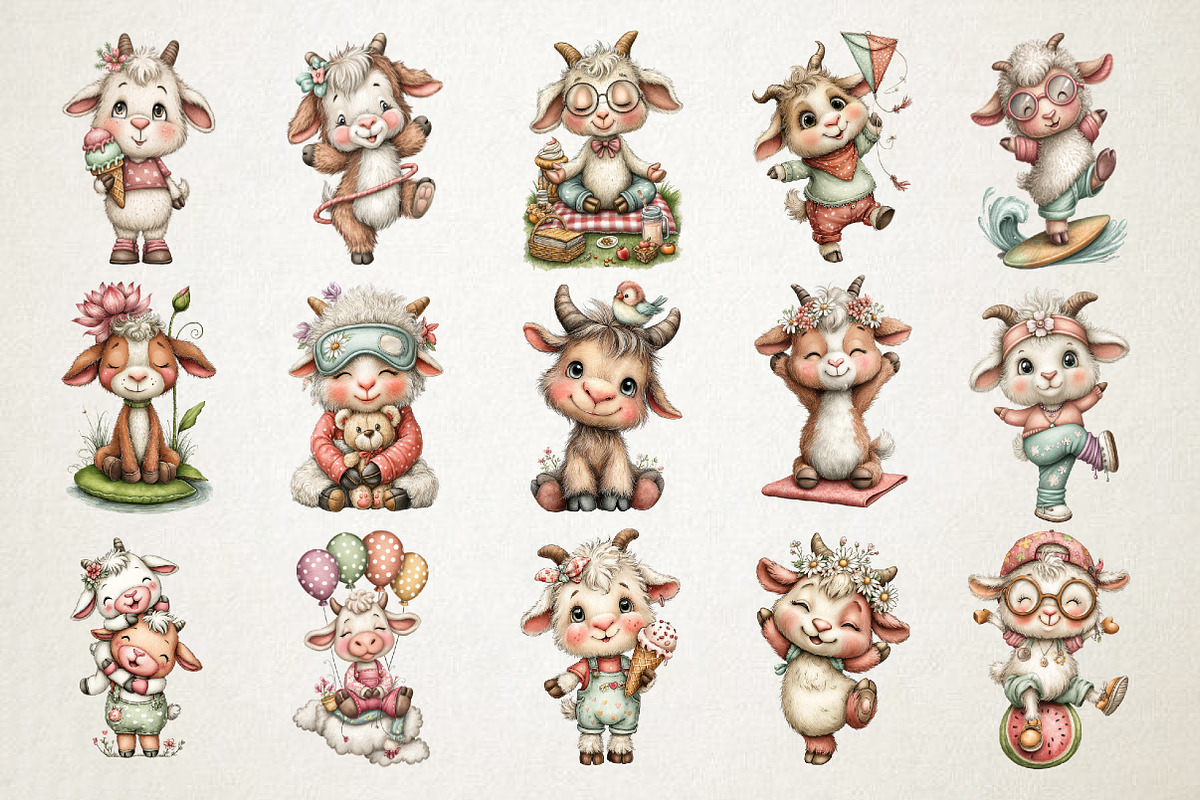 Quirky Goat Yoga Summer Sublimation, an Illustration by RobertsArt (Photo 4 of 5)