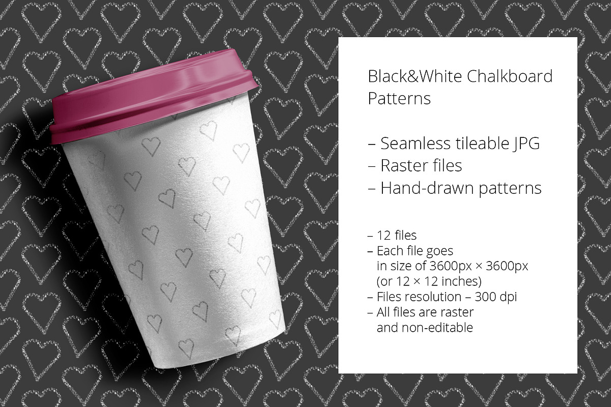 Black&White Chalkboard Patterns, a Pattern Graphic by TanyaMakesART (Photo 5 of 5)