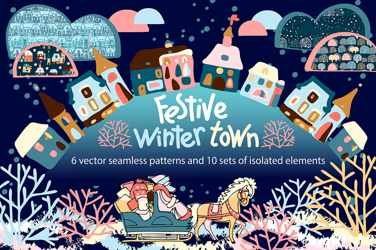Festive Winter Town, a Graphic by Tanna.ART (Photo 1 of 19)