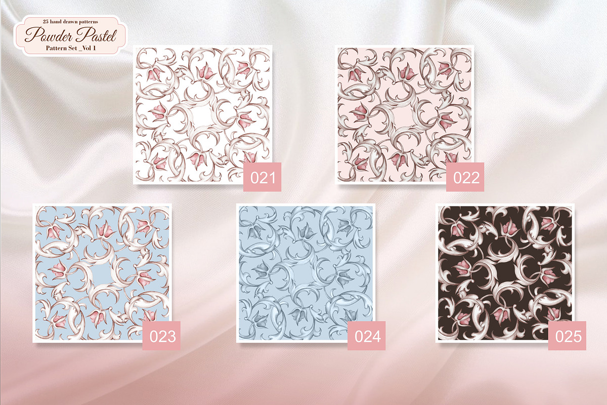 Powder Pastel Pattern Set Part 1, a Pattern Graphic by L- design studio (Photo 7 of 9)