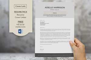 Big Bar Word Resume Cover Letter