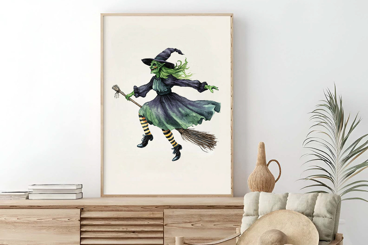 Watercolor Green Halloween Clipart, an Illustration by Craft Nest (Photo 7 of 9)