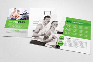 Fitness Post Cards Template