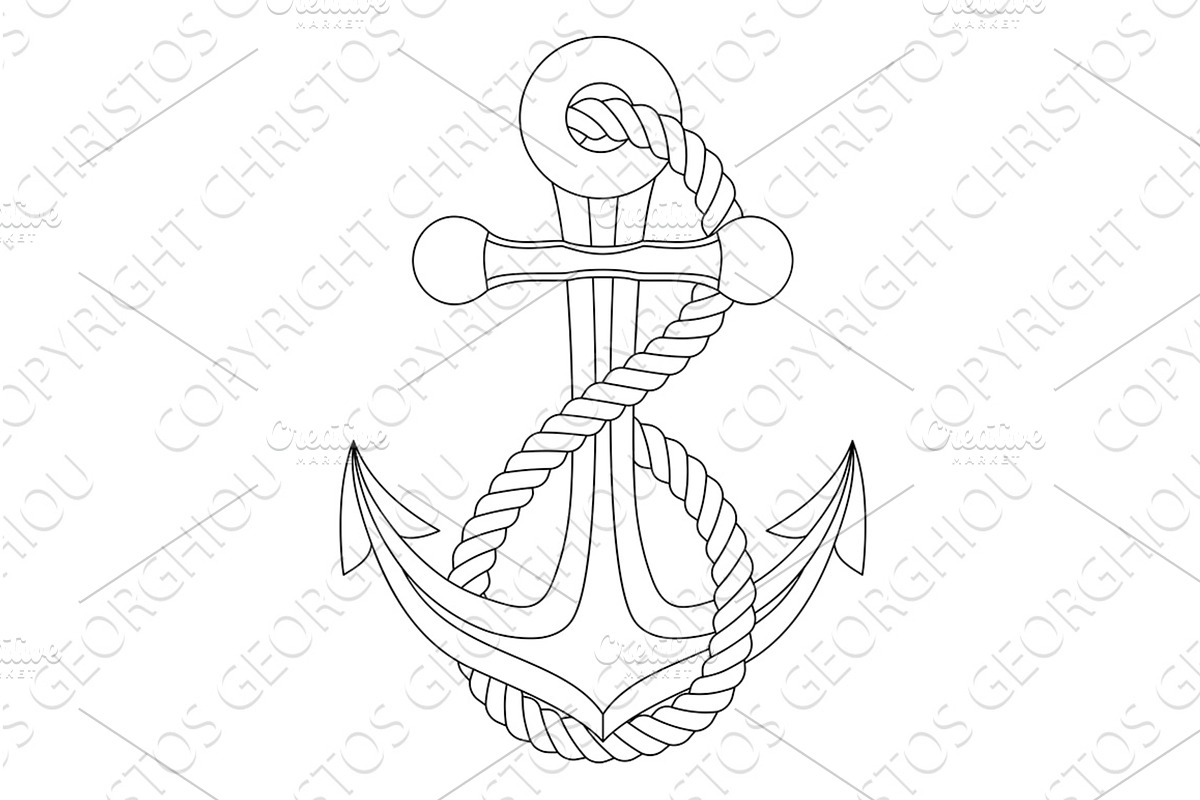Ship Anchor Boat Rope Nautical, an Object Illustration by Christos Georghiou