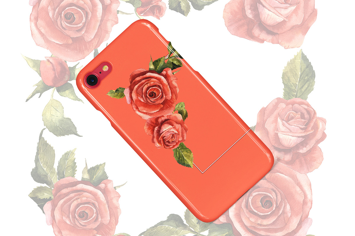 Red roses PNG watercolor flower set, a Seasonal Illustration by WatercolorPNG.com (Photo 8 of 8)