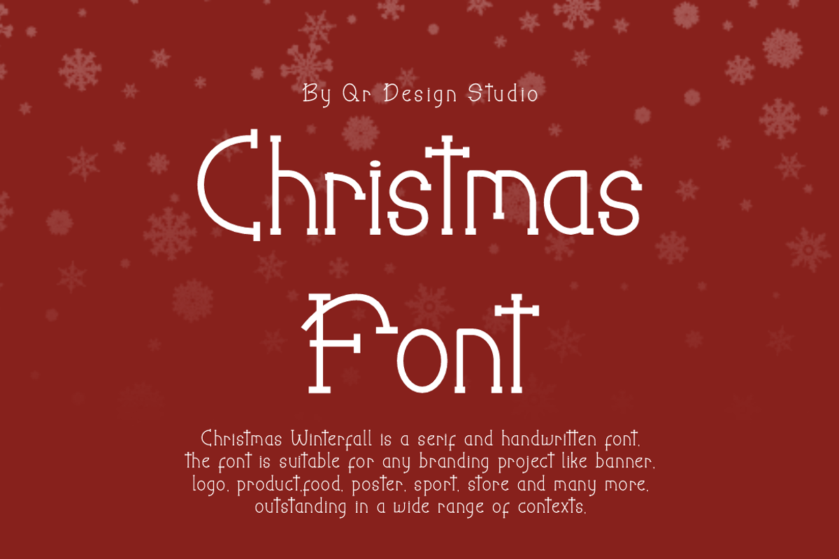 Christmas Winterfall, a Serif Font by QR Design Studio (Photo 3 of 9)