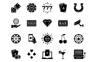 Poker Casino Gamble Game Icons, an Object Illustration by Vector Creator