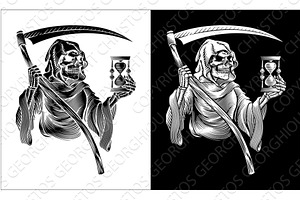 Grim Reaper Death Skeleton Vintage, an Illustration by Christos Georghiou