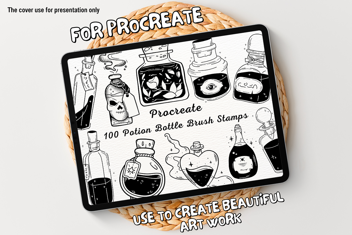 100 Potion Bottle Procreate Stamps, a Brush Add-On by Painter Creative Books (Photo 1 of 9)