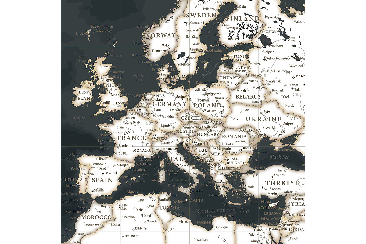 Vector World Map - Large&Detailed, a Decorative Illustration by PorcuPen Works (Photo 3 of 8)