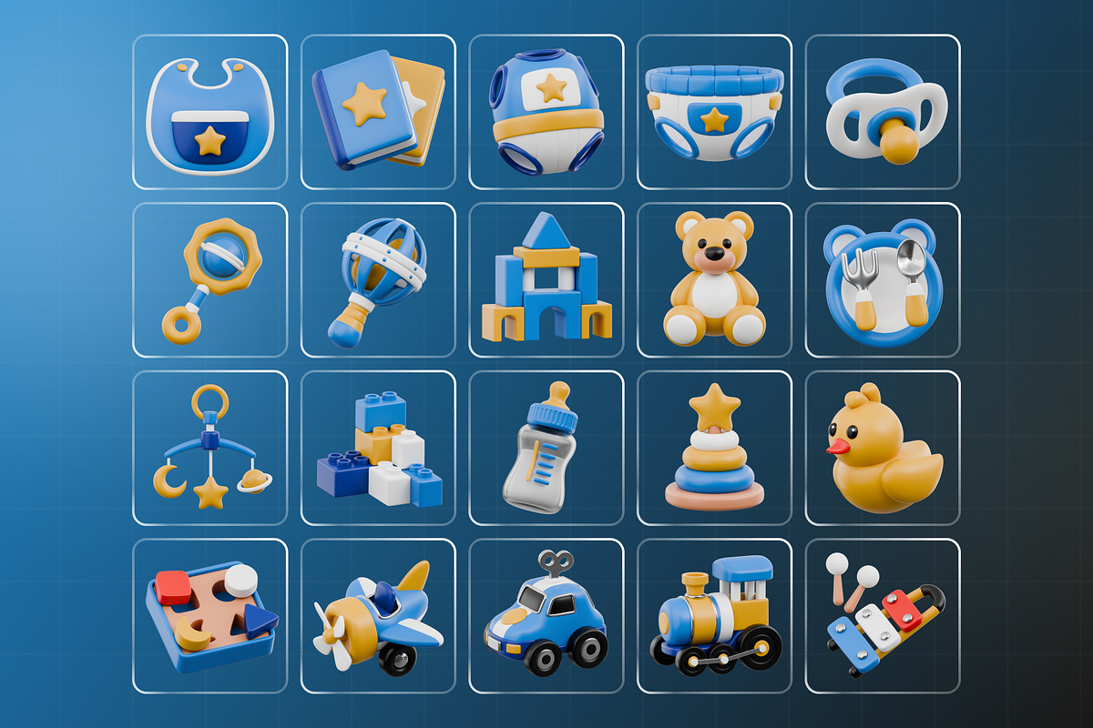 Baby Toys & Essentials 3D Icon Pack, an Object 3D Model by Haps Space (Photo 4 of 4)