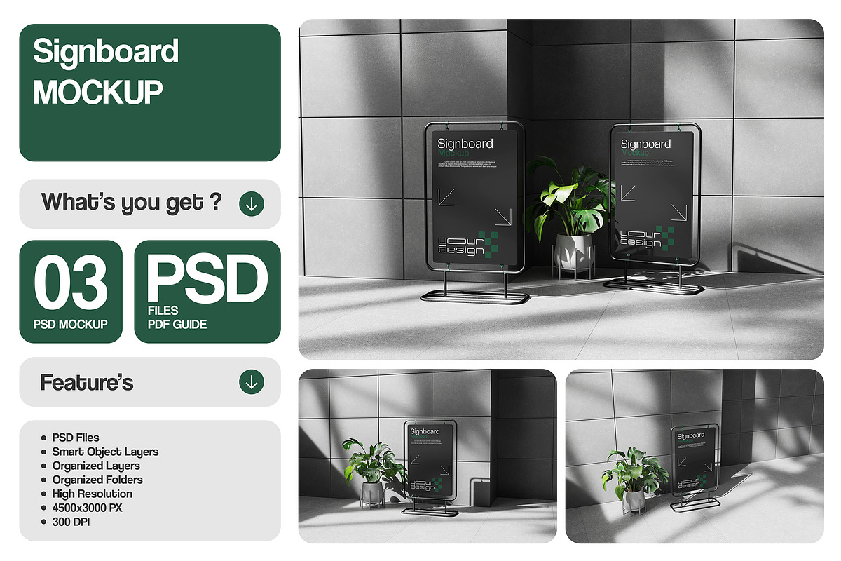Signboard Mockup, a Product Mockup by Pixie Creative (Photo 1 of 4)