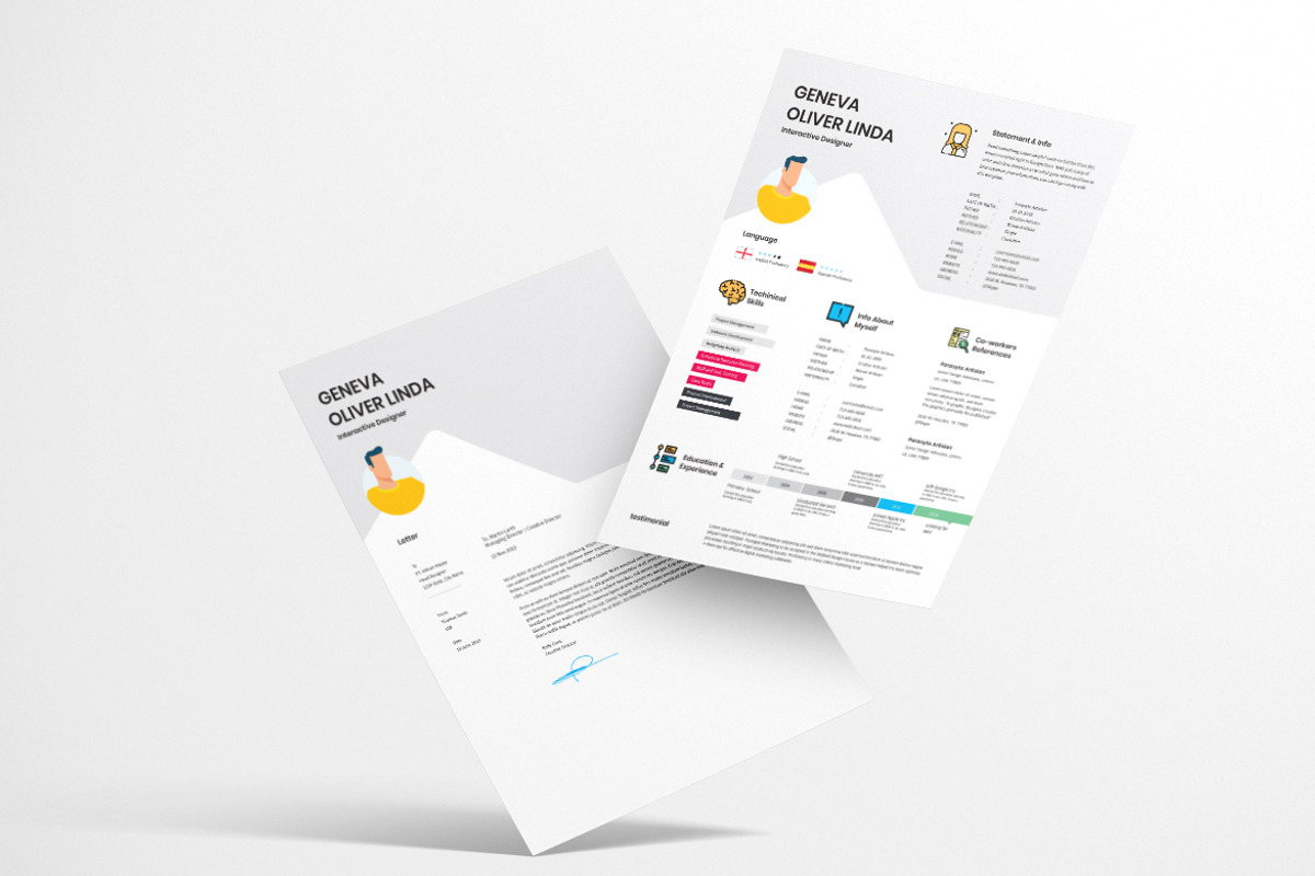 Inforgraphic Resume CV Template, a Resume Template by iDoodle Studio (Photo 2 of 6)