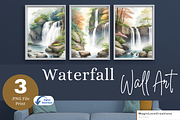 Waterfall Printable Watercolor Wall, a Poster Template by MagicLove Creations (Thumbnail 1 of 8)