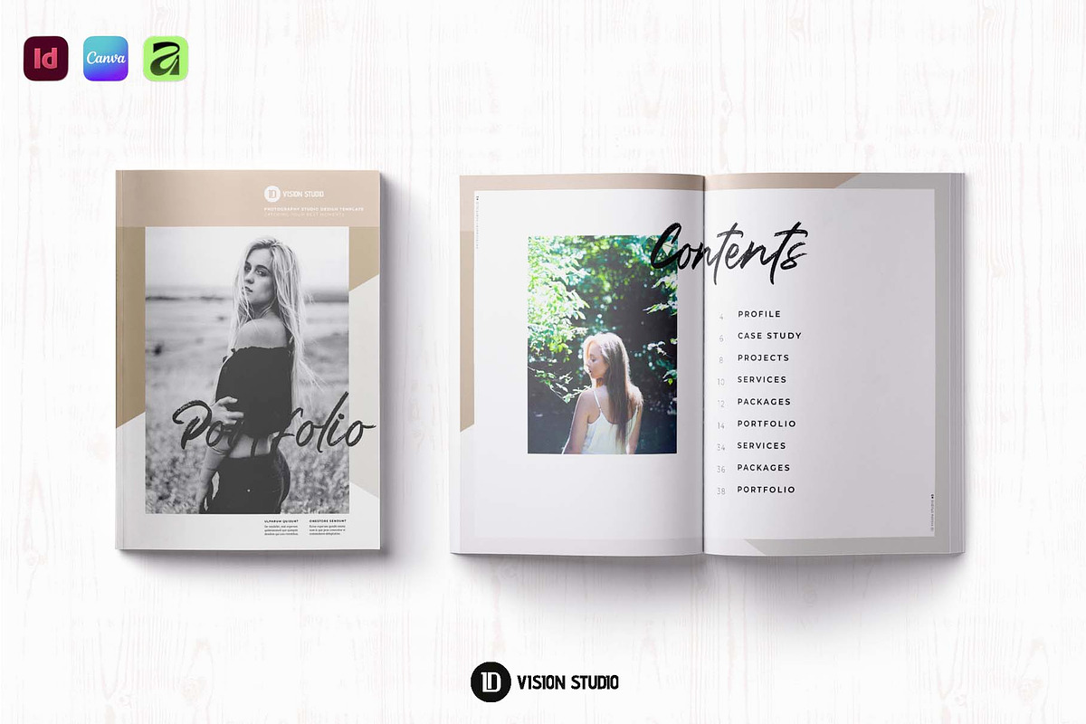 Photography Portfolio Canva InDesign, a Brochure Template by ID Vision Studio (Photo 7 of 16)