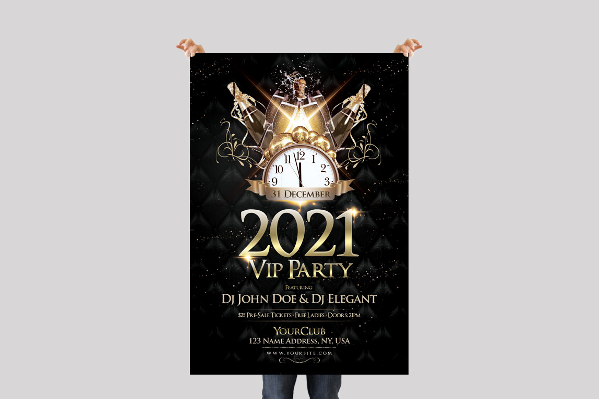 2021 NYE VIP Party - PSD Flyer, a Flyer Template by PixelsDesign (Photo 2 of 3)