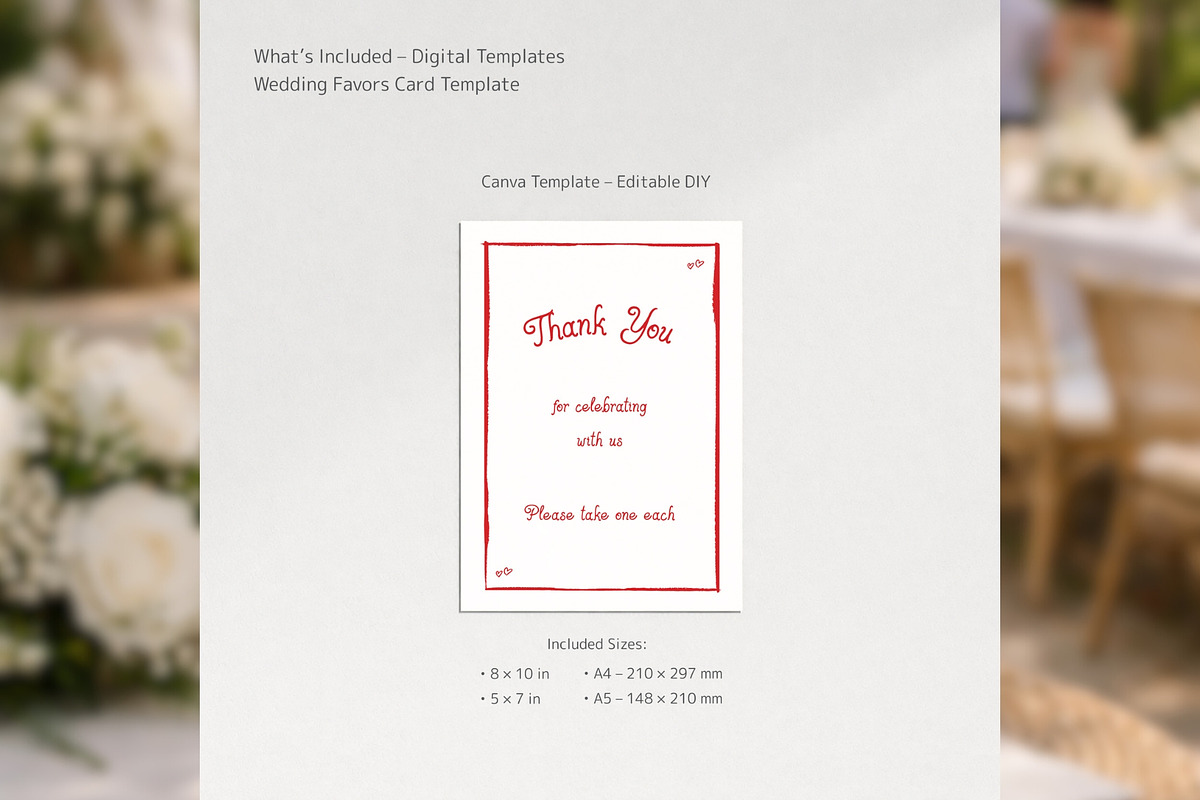 Wedding Favors Card Canva bd002, a Card Template by TyphoonStudio (Photo 2 of 8)