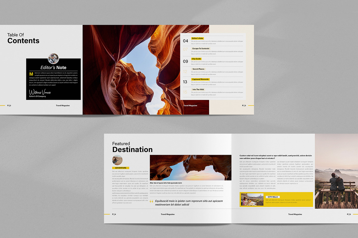Travel Magazine Landscape Layout, a Magazine Template by NorthPeak (Photo 3 of 11)
