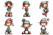 Whimsical Christmas Elf Clipart, an Illustration by Daily.Designs (Thumbnail 4 of 5)