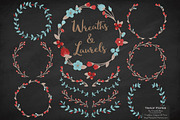 Red & Robin Egg Vector Flower Wreath, an Illustration by Amanda Ilkov (Thumbnail 2 of 3)