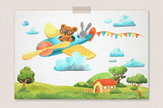 Sky Adventure Clipart for kids, an Animal Illustration by LukaJreym (Thumbnail 6 of 11)