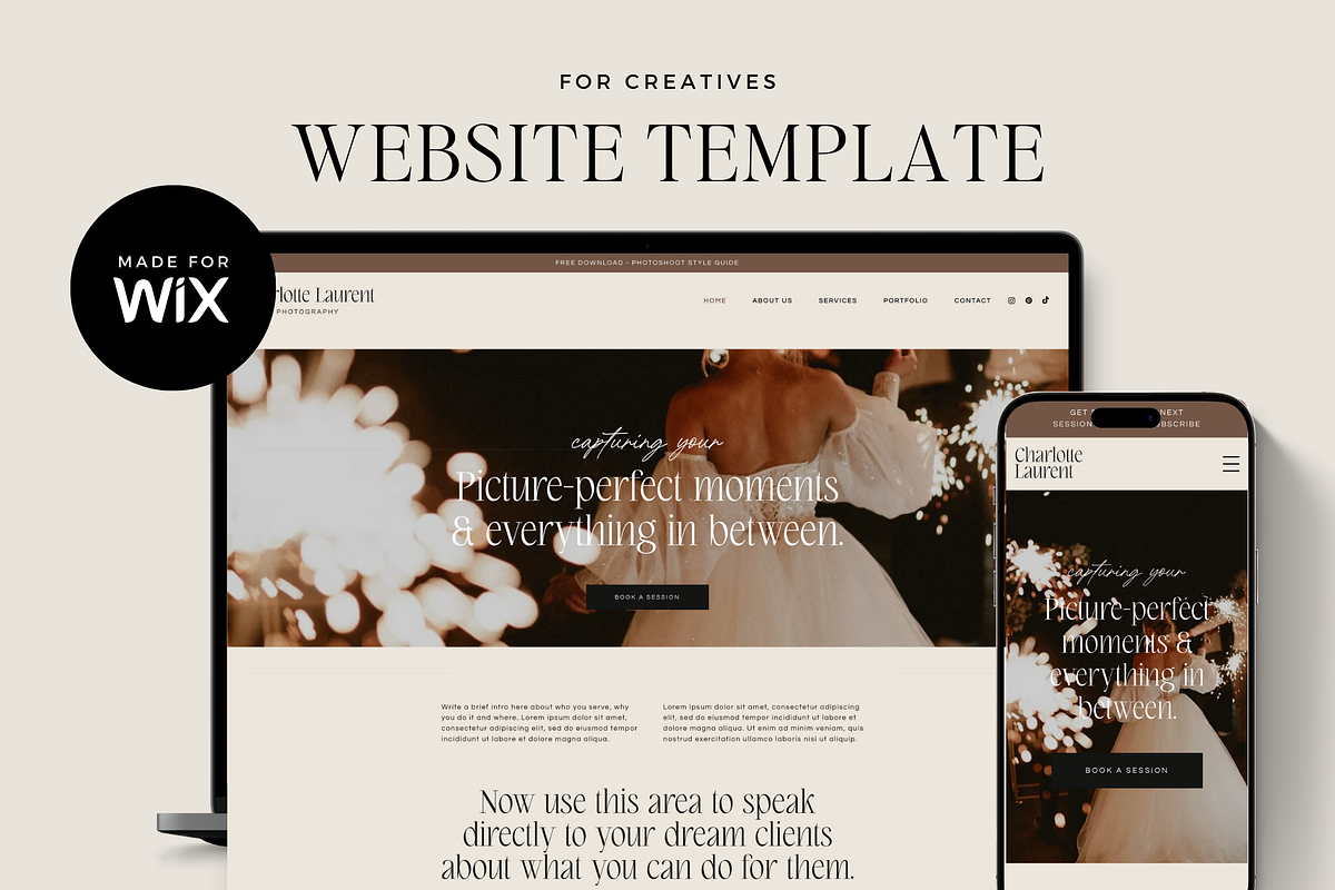 Website Template for Photographers, a Wix Template by Ton Rêve Design Studio (Photo 1 of 8)