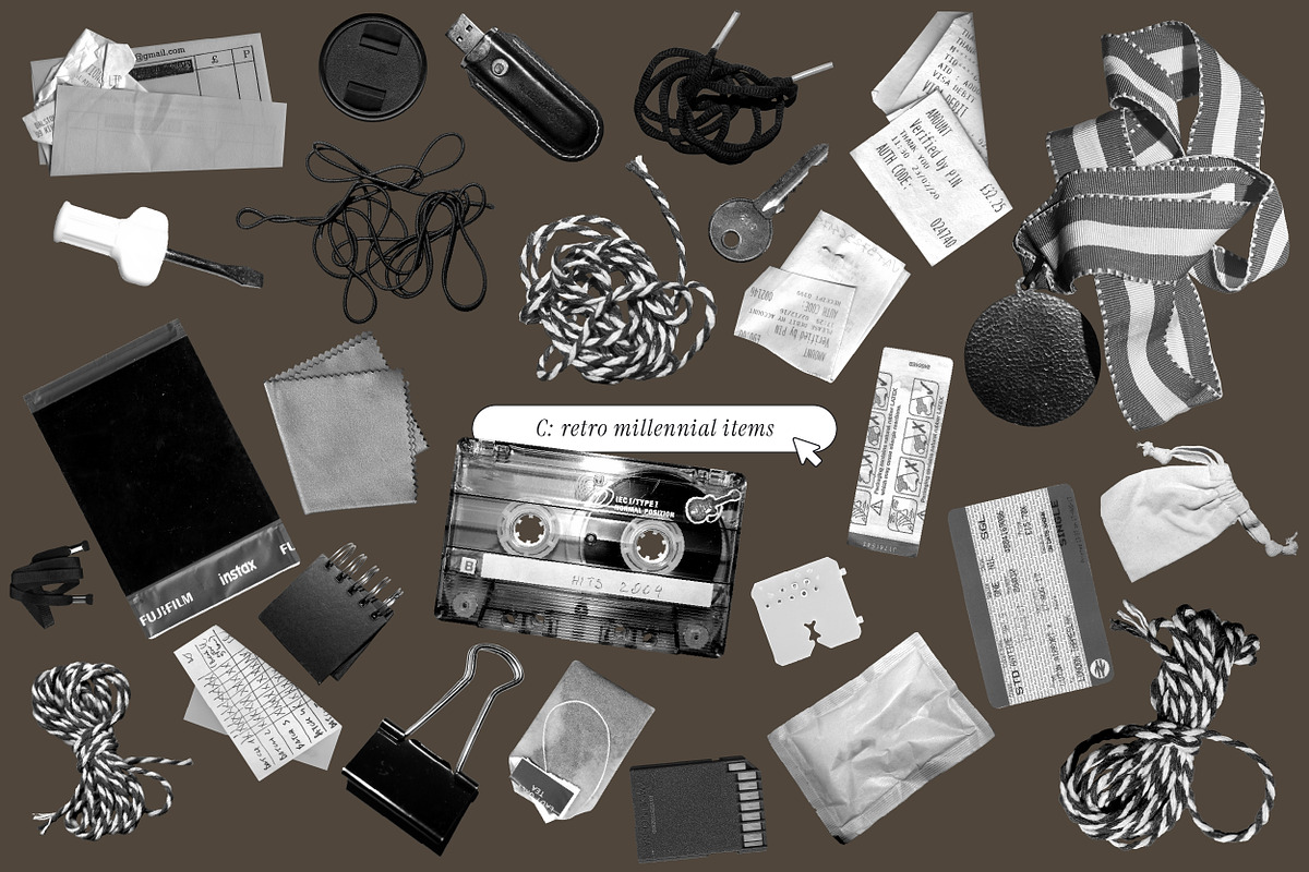 MILLENNIAL JUNK Retro Collage Kit, an Object Graphic by angelainthefields (Photo 8 of 11)