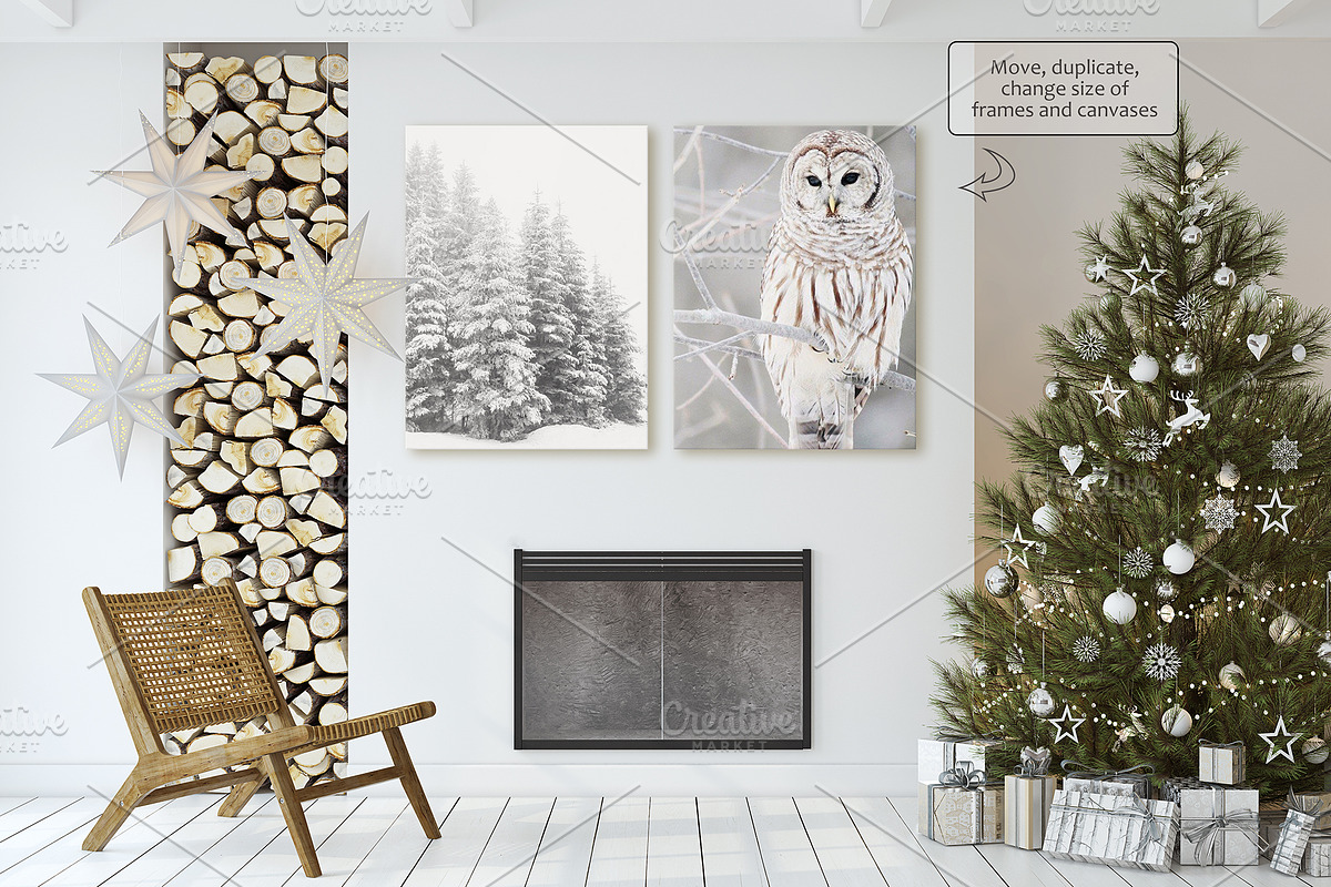 SCANDY CHRISTMAS Frames Mockup, a Poster Template by MyHomeMockups (Photo 6 of 7)