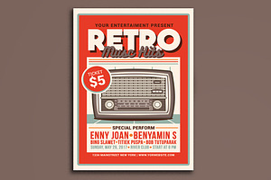 Retro Music Hits Flyer